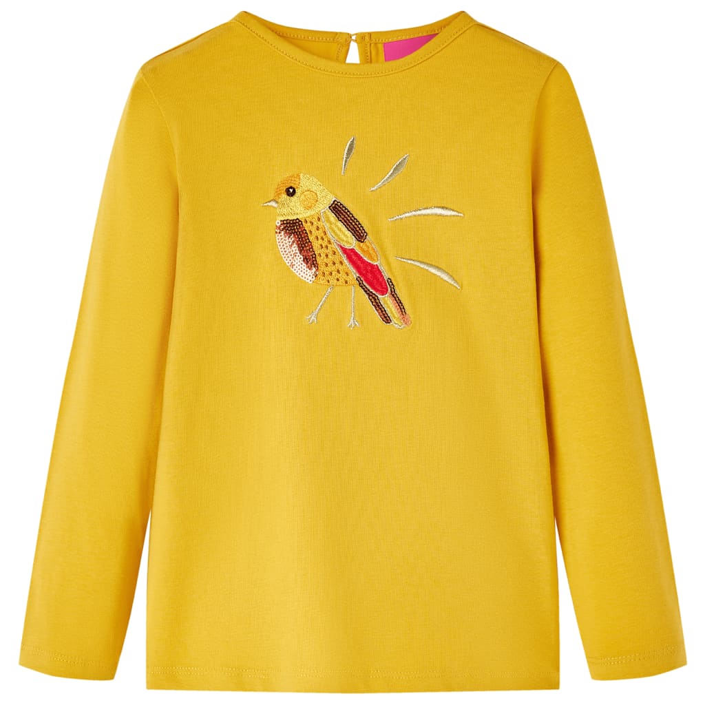 VidaXL Kindershirt mit langen Ärmeln 92 dunkles Ocker