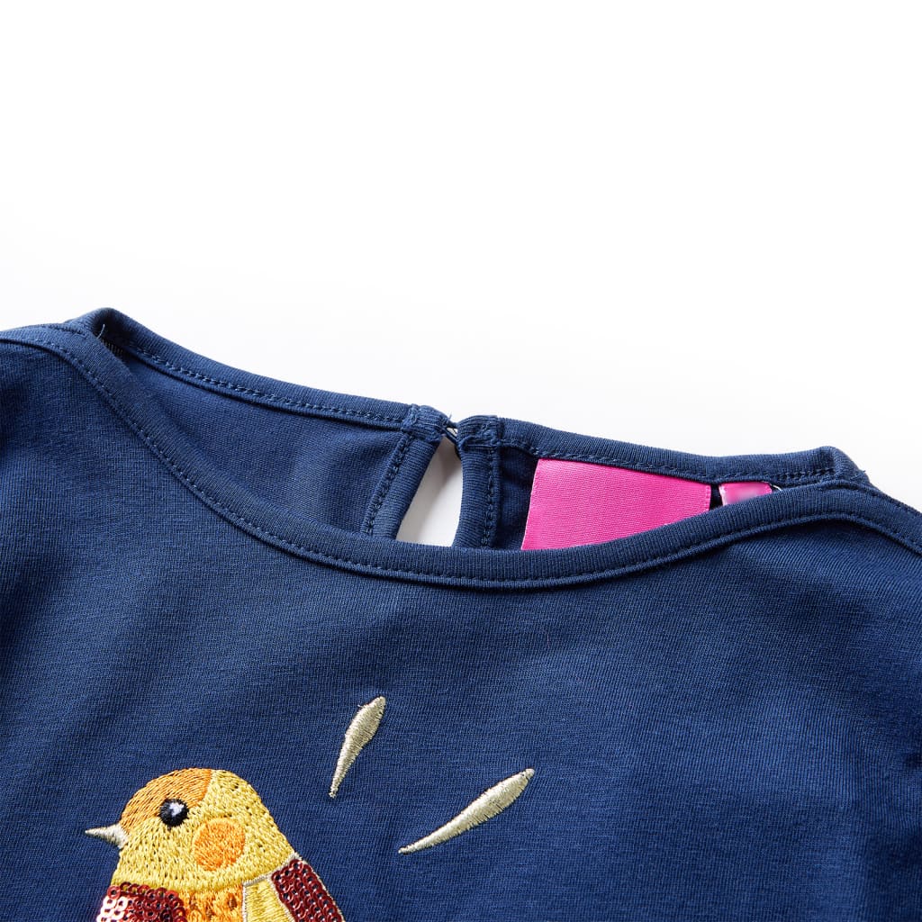 VidaXL Kindershirt mit langen Ärmeln 116 Marineblau