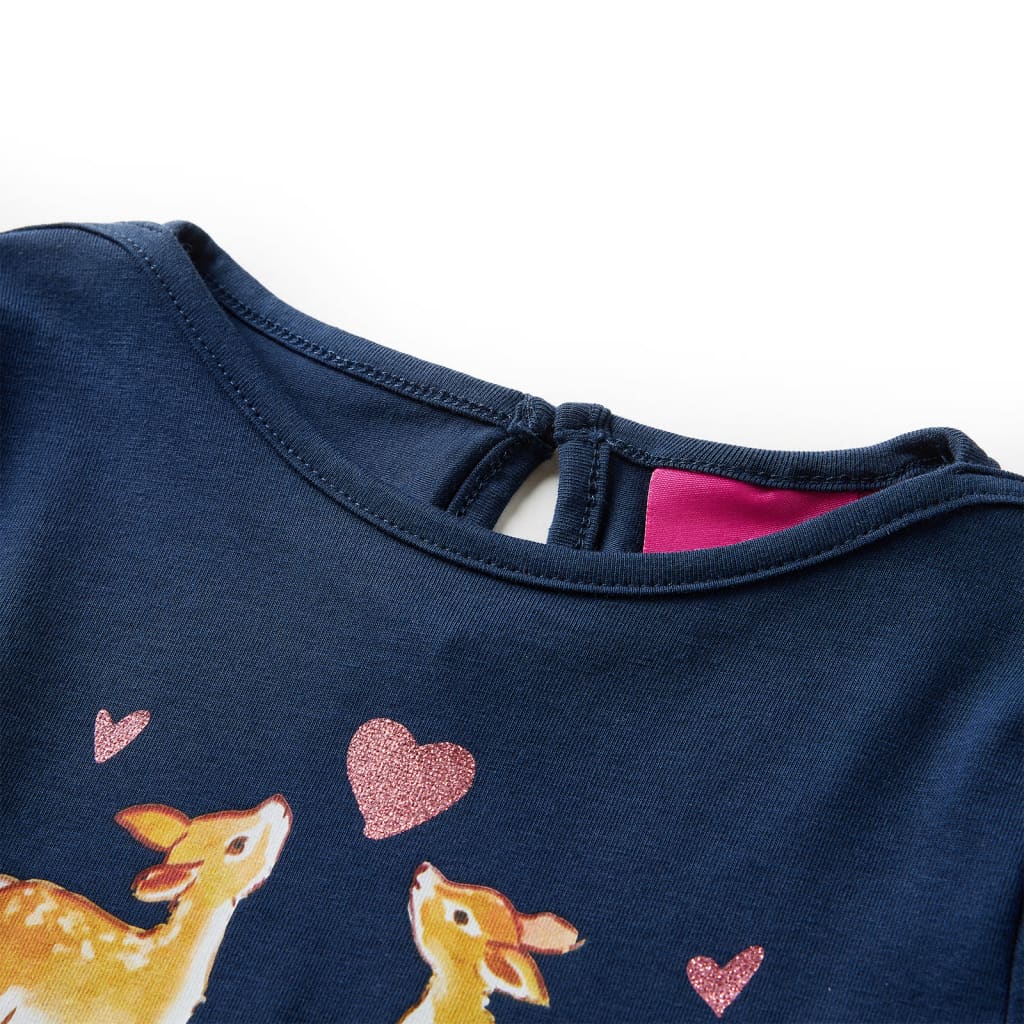 VidaXL Kindershirt mit langen Ärmeln 92 Marineblau