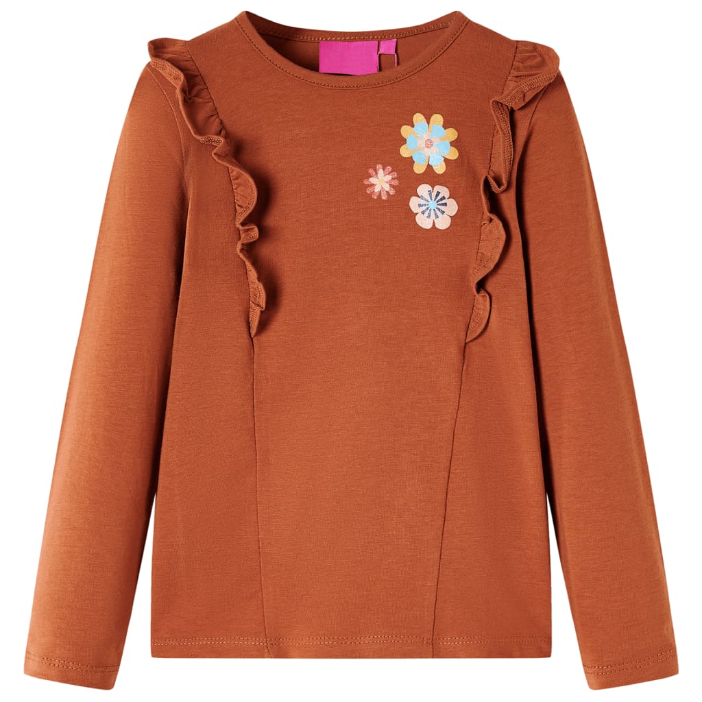 VidaXL Kindershirt mit langen Ärmeln 140 cognacfarben