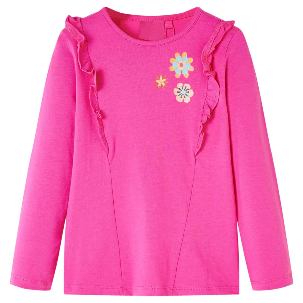 VidaXL Kindershirt mit langen Ärmeln 116 Dunkelrosa