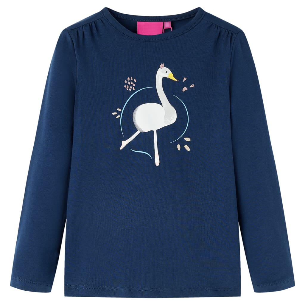 VidaXL Kindershirt mit langen Ärmeln 128 Marineblau
