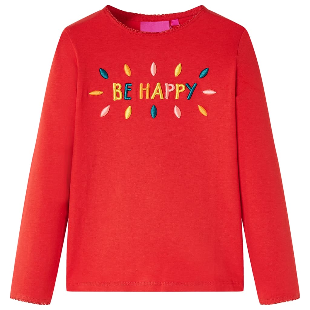 VidaXL Kindershirt mit langen Ärmeln 92 rot