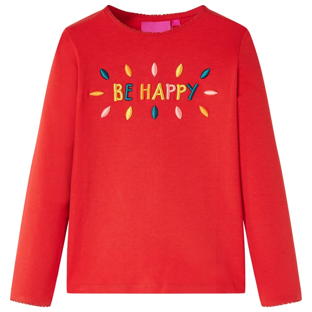 VidaXL Kindershirt mit langen Ärmeln 116 rot