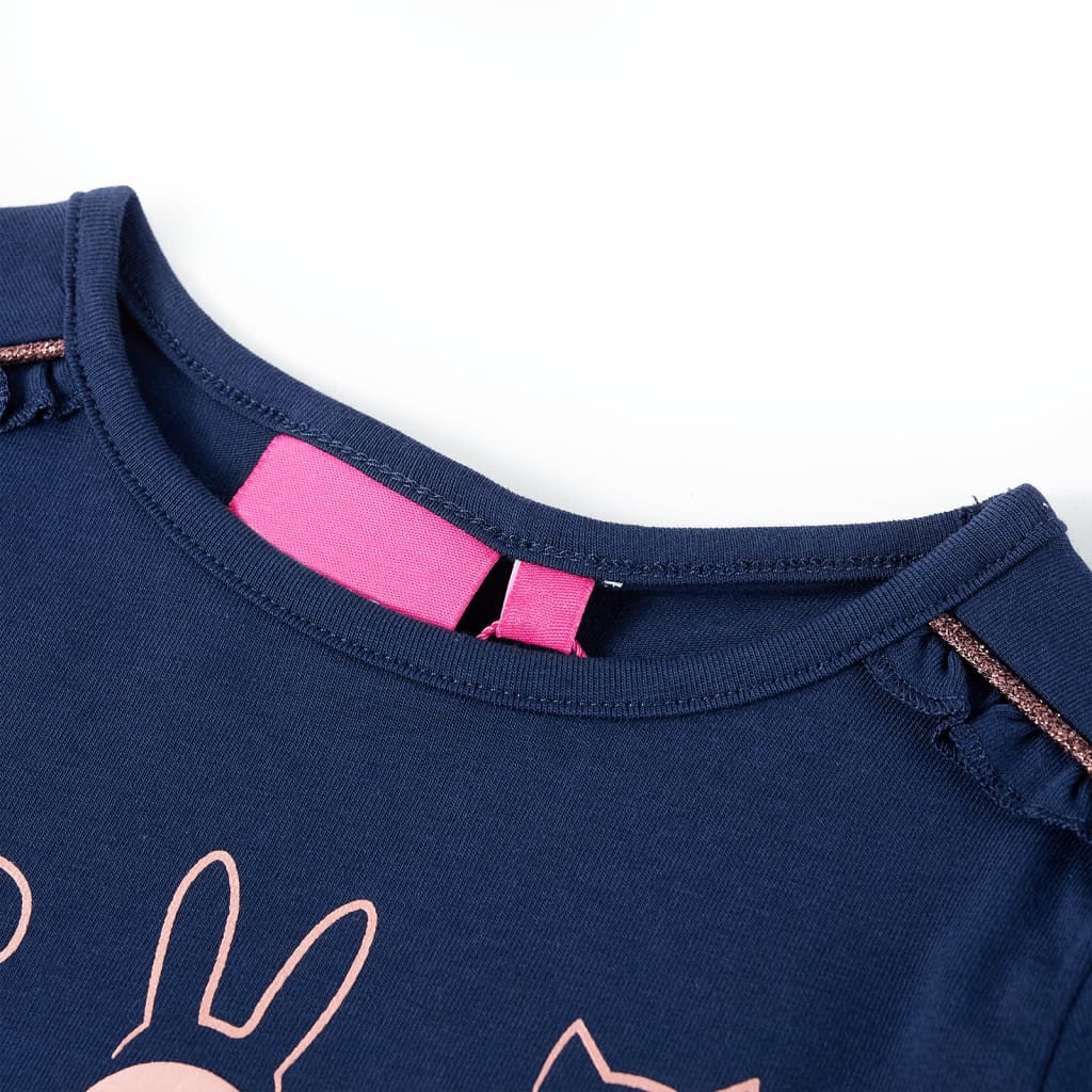 VidaXL Kindershirt mit langen Ärmeln 116 Marineblau