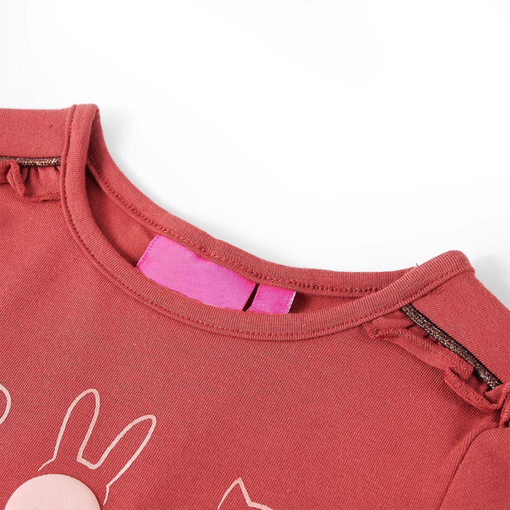 VidaXL Kindershirt mit langen Ärmeln 104 rosa braun