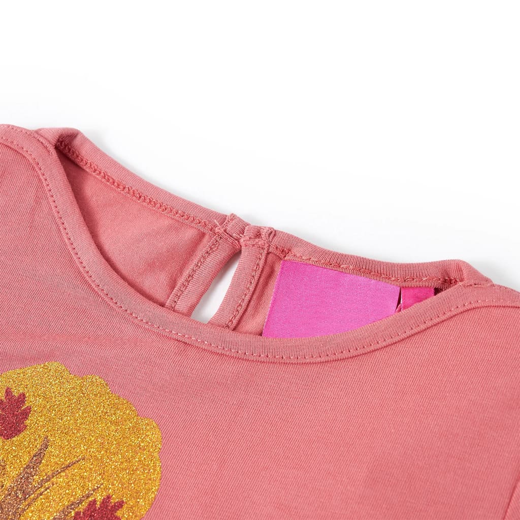 VidaXL Kindershirt mit langen Ärmeln 128 Altrosa