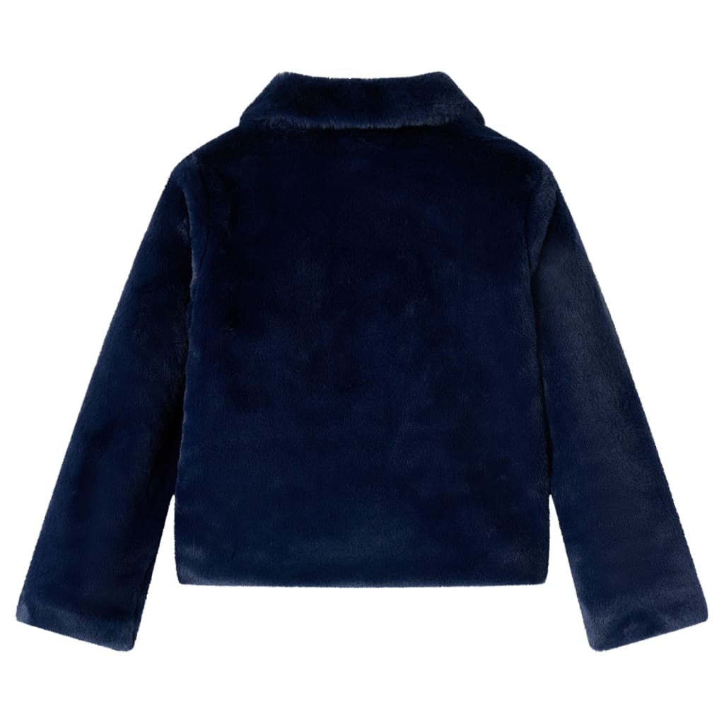 VidaXL Kindermantel 104 Kunstfell Marineblau