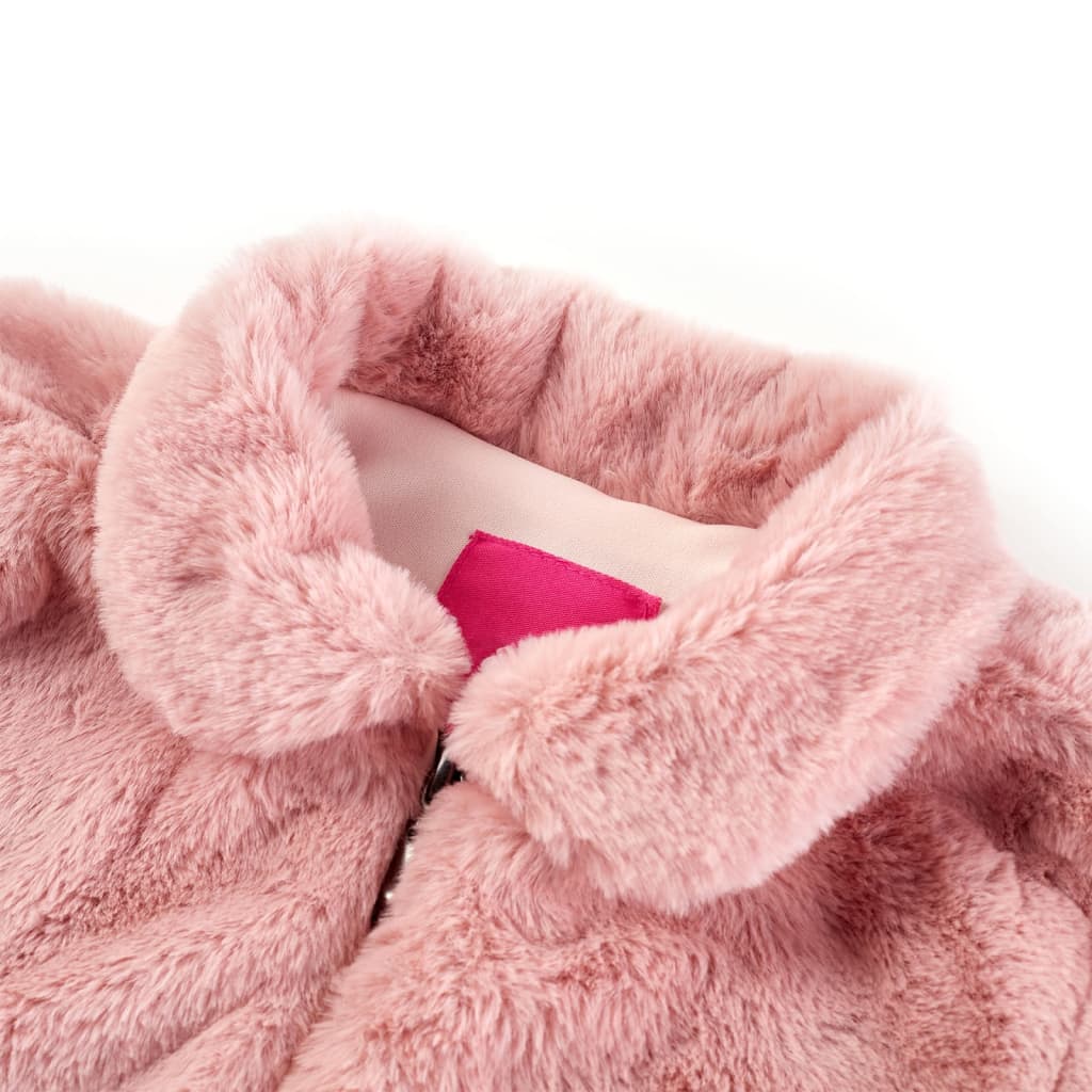 VidaXL Kindermantel 92 Kunstfell Rosa
