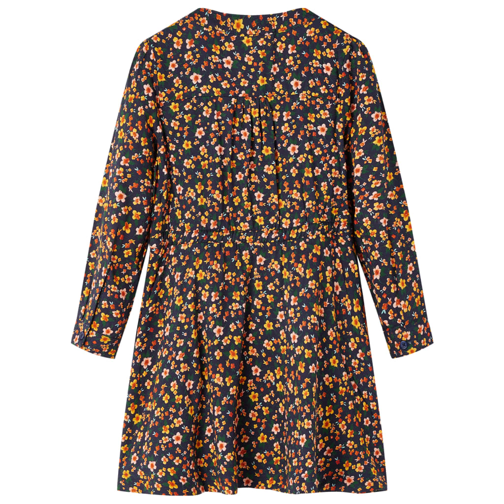 VidaXL Kinderkleid mit langen Ärmeln 104 Marineblau