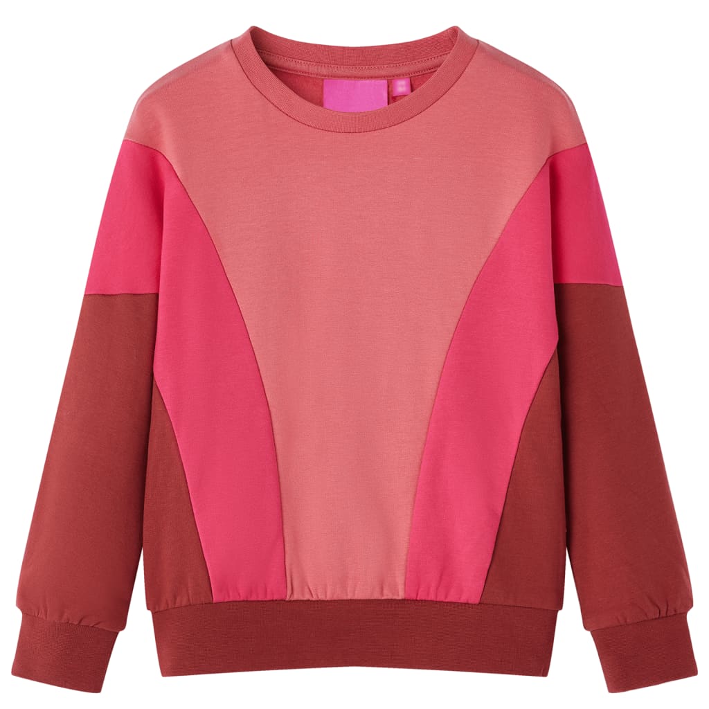 VidaXL Kinderpullover Farbblock 140 Rosa und Henna