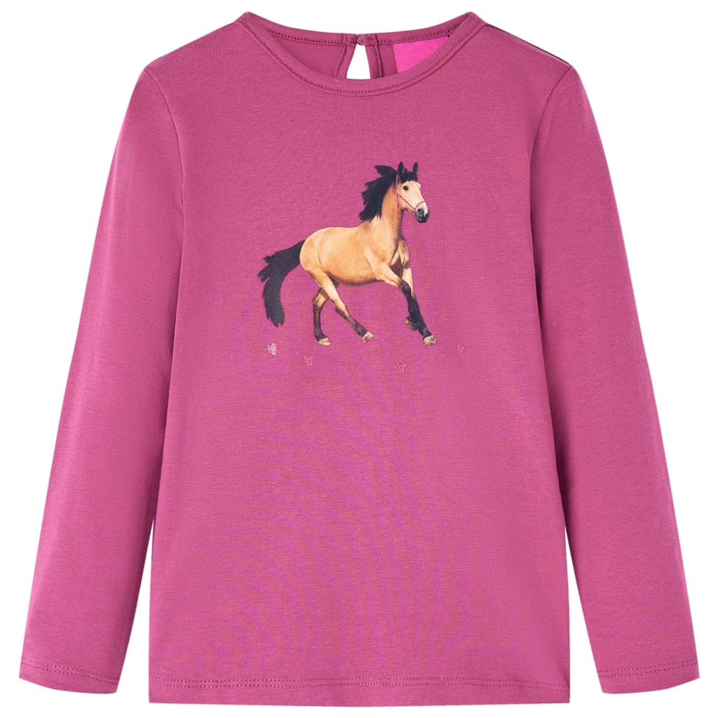 VidaXL Kindershirt mit langen Ärmeln 140 himbeerfarben