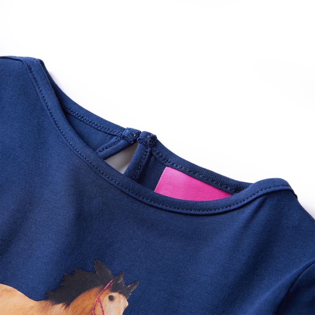 VidaXL Kindershirt mit langen Ärmeln 128 Marineblau