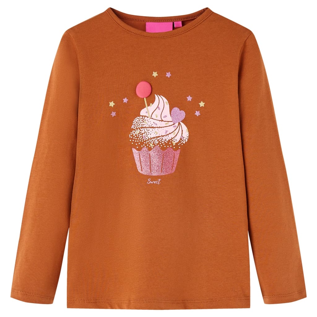VidaXL Kindershirt mit langen Ärmeln 104 cognacfarben