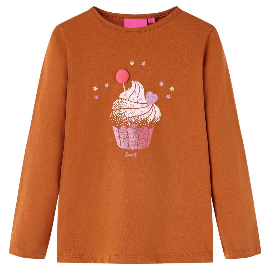 VidaXL Kindershirt mit langen Ärmeln 116 cognacfarben