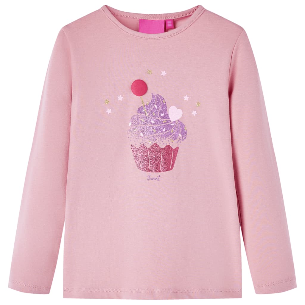 VidaXL Kindershirt mit langen Ärmeln 128 Hellrosa