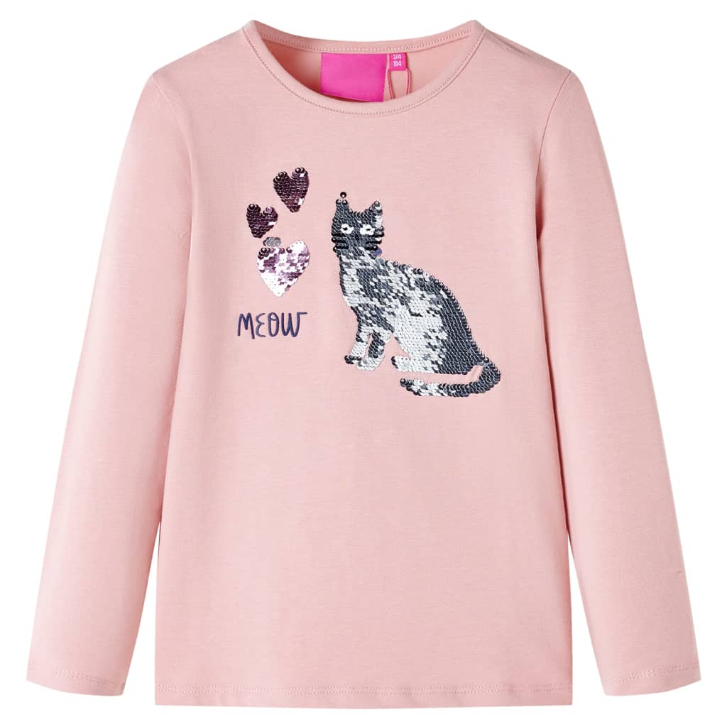 VidaXL Kindershirt mit langen Ärmeln 128 Hellrosa