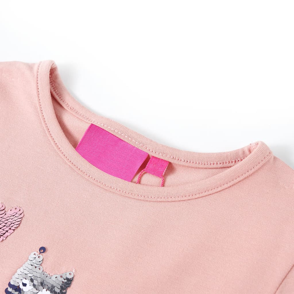 VidaXL Kindershirt mit langen Ärmeln 128 Hellrosa