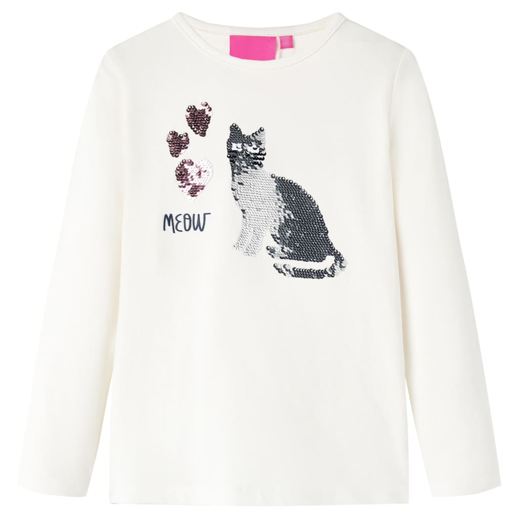 VidaXL Kindershirt mit langen Ärmeln 116 Ecru