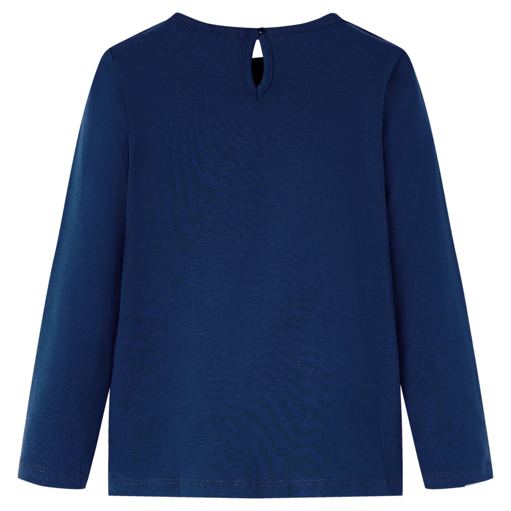 VidaXL Kindershirt mit langen Ärmeln 92 Marineblau