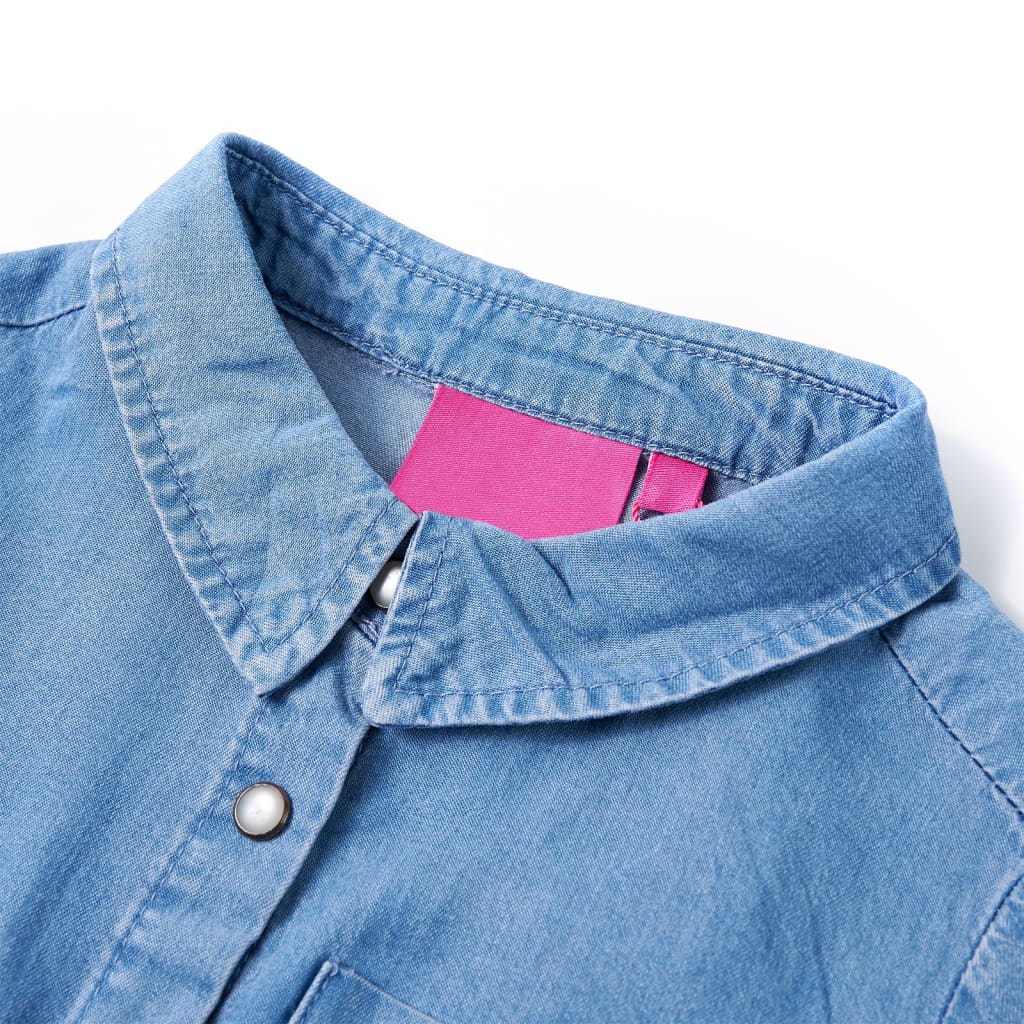 VidaXL Kinderkleid mit langen Ärmeln 116 Marineblau und Jeansblau