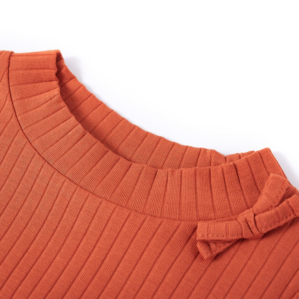 VidaXL Kindershirt mit langen Ärmeln 128 Orange-Braun