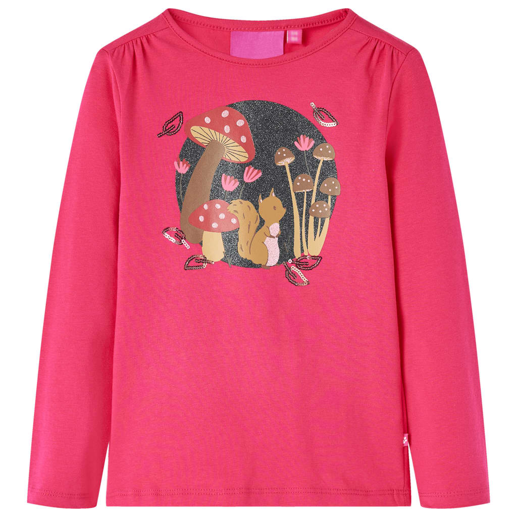 VidaXL Kindershirt mit langen Ärmeln 104 leuchtendes Rosa