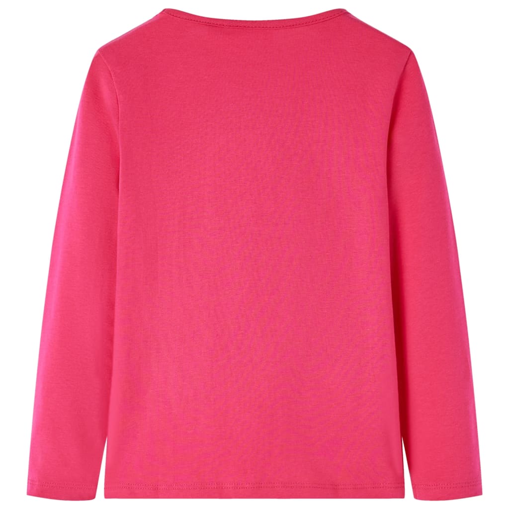 VidaXL Kindershirt mit langen Ärmeln 128 leuchtendes Rosa