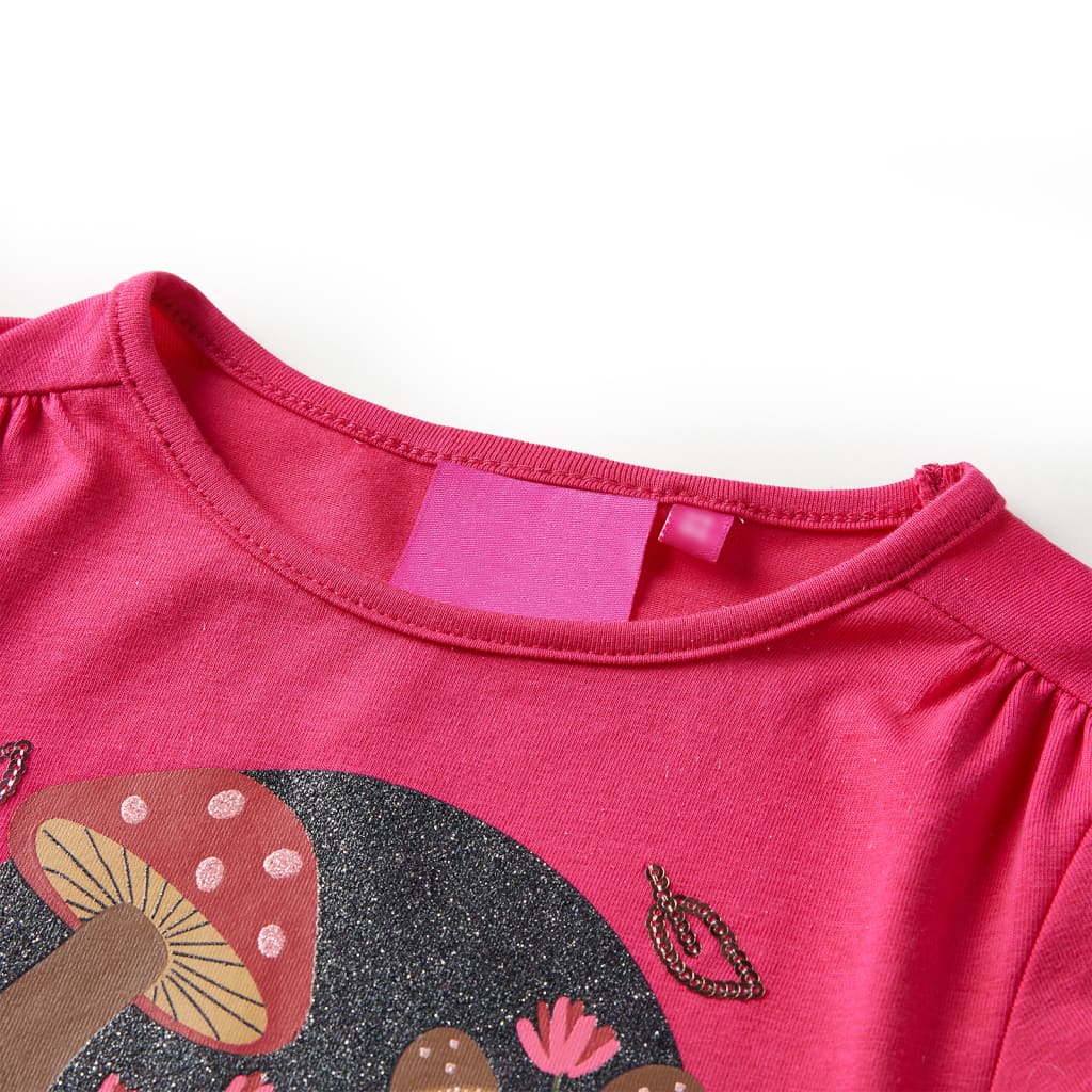 VidaXL Kindershirt mit langen Ärmeln 128 leuchtendes Rosa