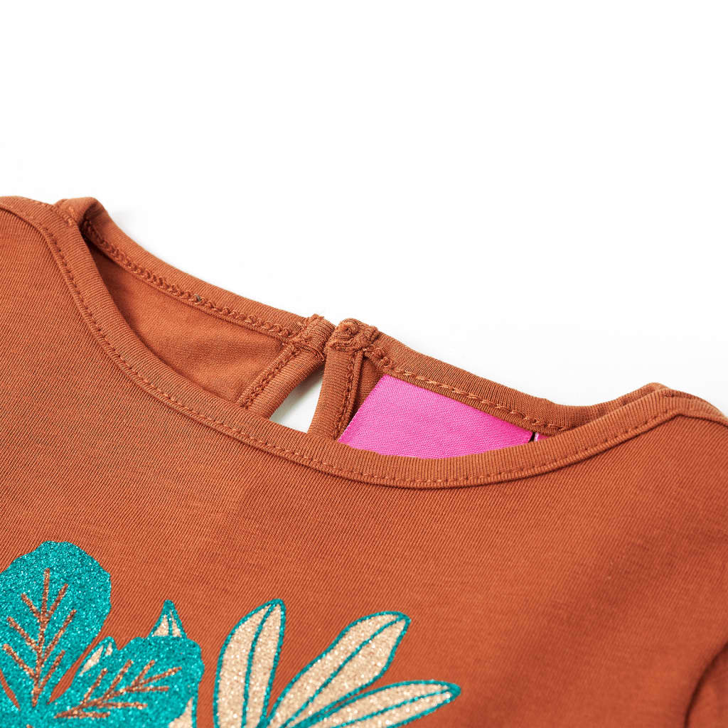 VidaXL Kindershirt mit langen Ärmeln 92 cognacfarben