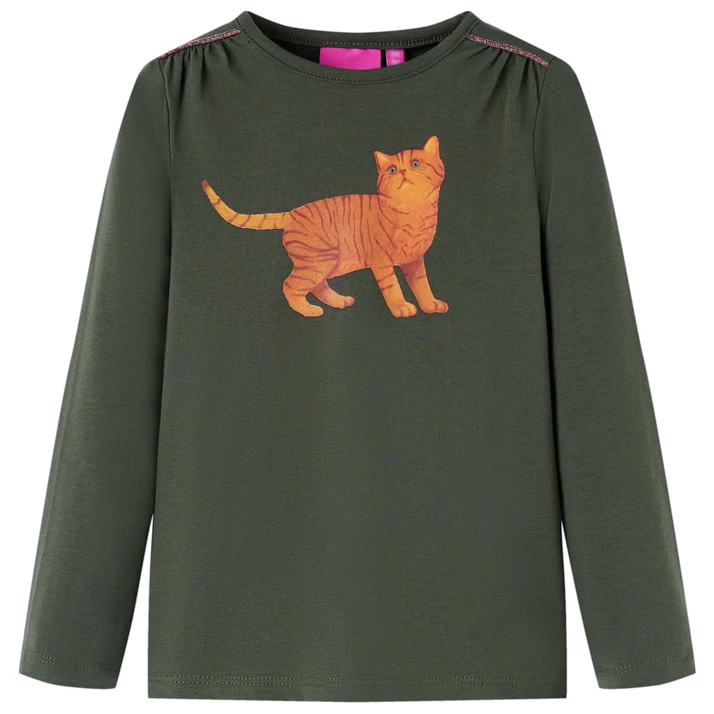 VidaXL Kindershirt mit langen Ärmeln 140 Khaki