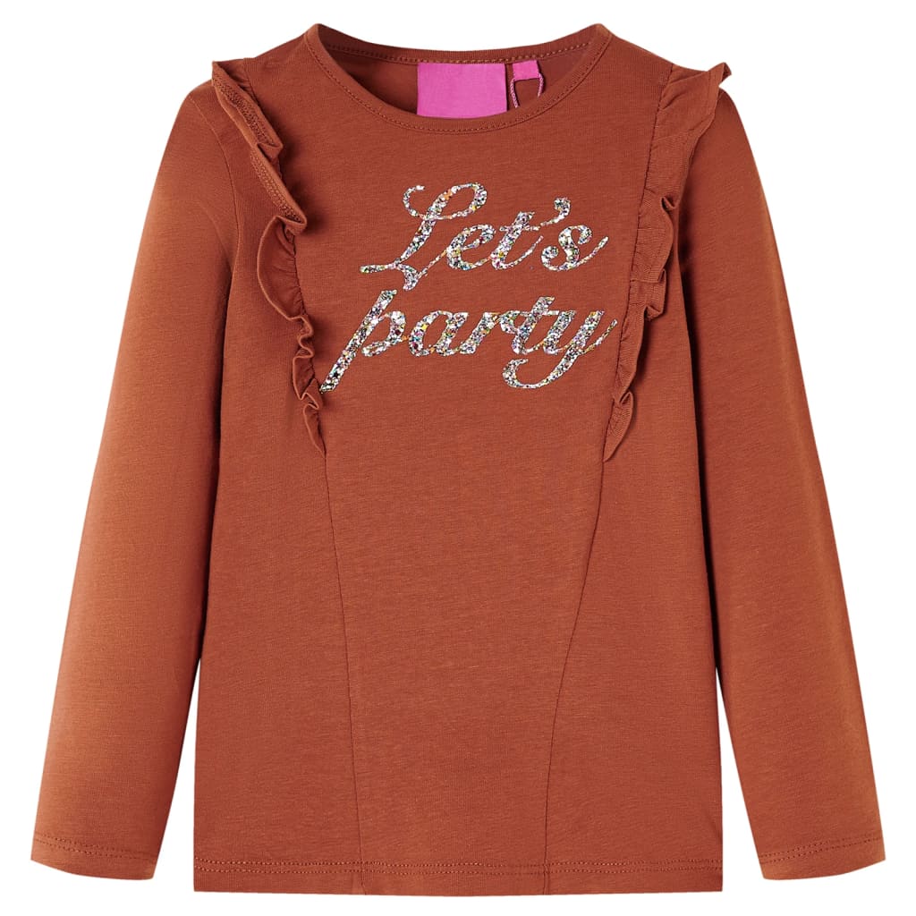 VidaXL Kindershirt mit langen Ärmeln 116 cognacfarben