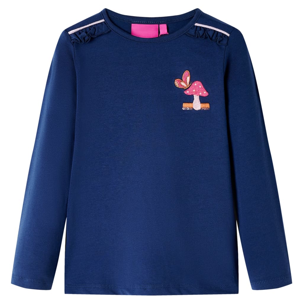 VidaXL Kindershirt mit langen Ärmeln 92 Marineblau