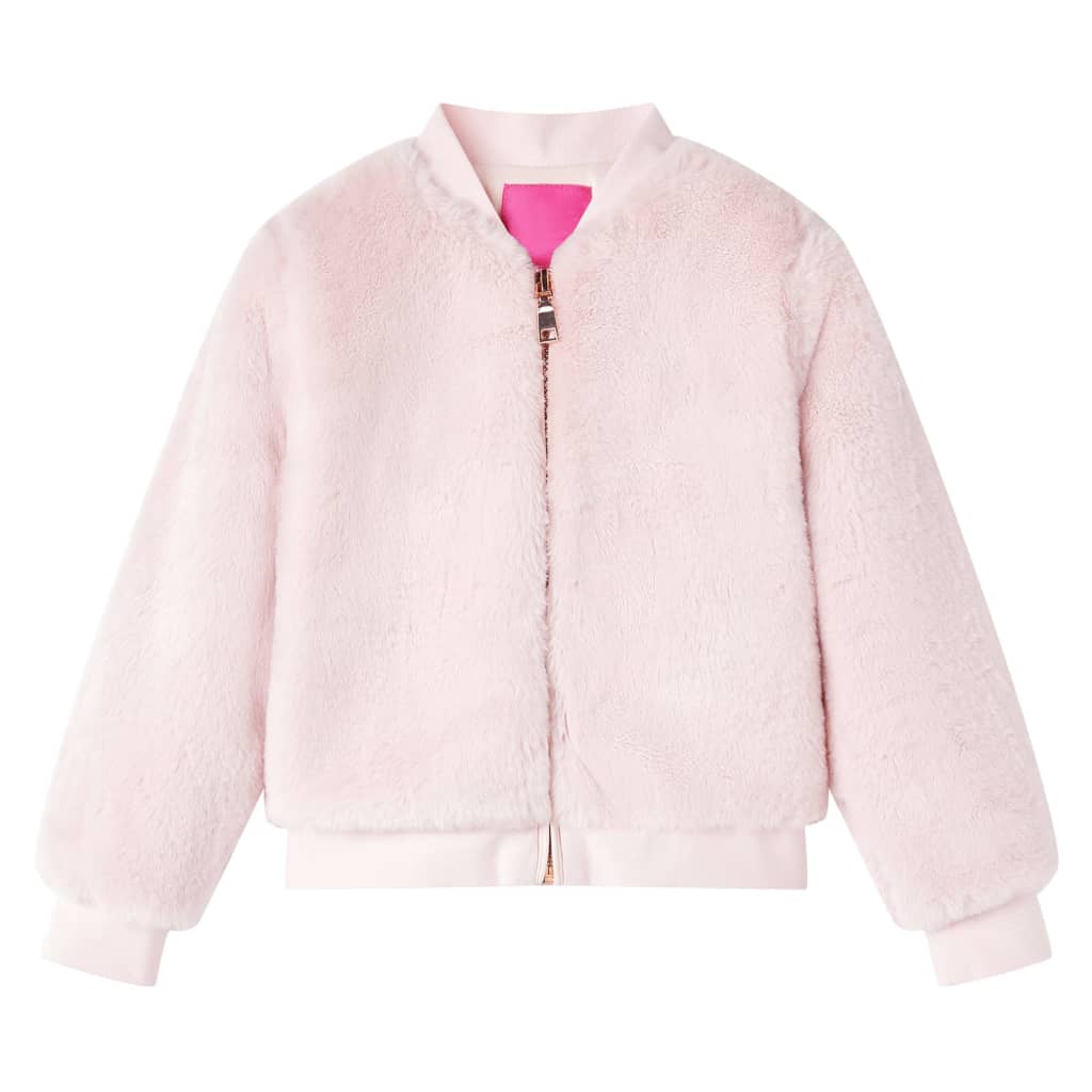 VidaXL Kindermantel 92 Kunstfell Zartrosa