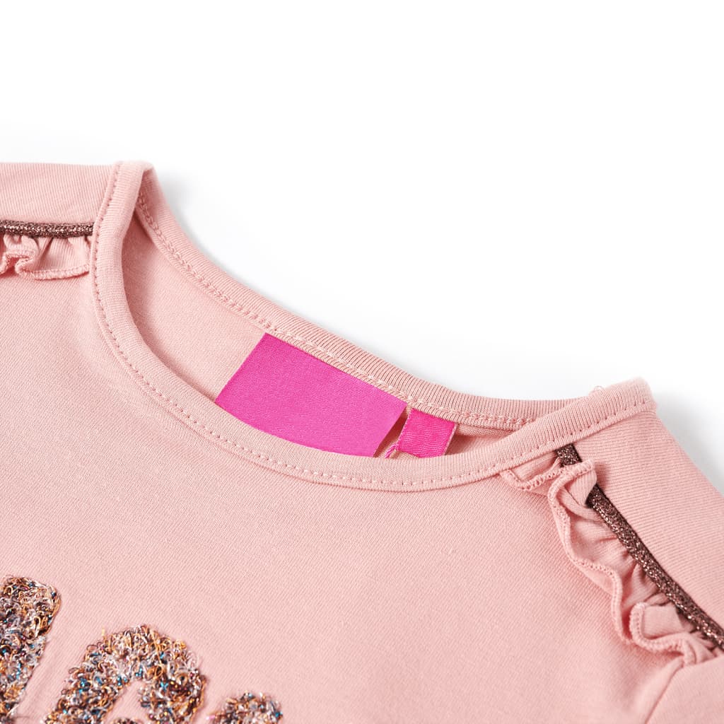 VidaXL Kindershirt mit langen Ärmeln 116 Hellrosa