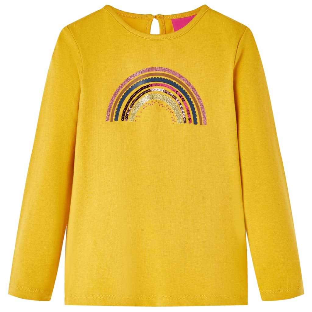 VidaXL Kindershirt mit langen Ärmeln 116 Ocker