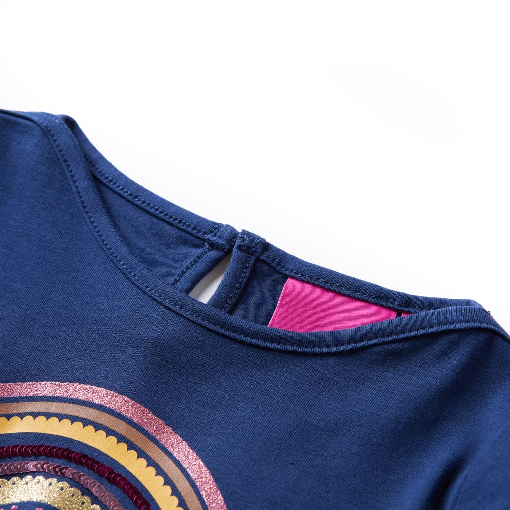 VidaXL Kindershirt mit langen Ärmeln 104 Marineblau