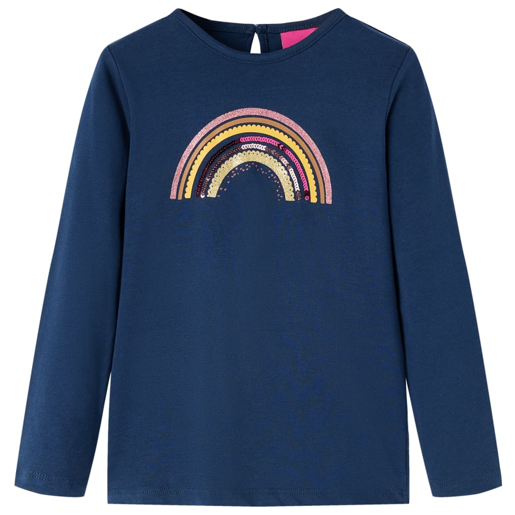 VidaXL Kindershirt mit langen Ärmeln 116 Marineblau