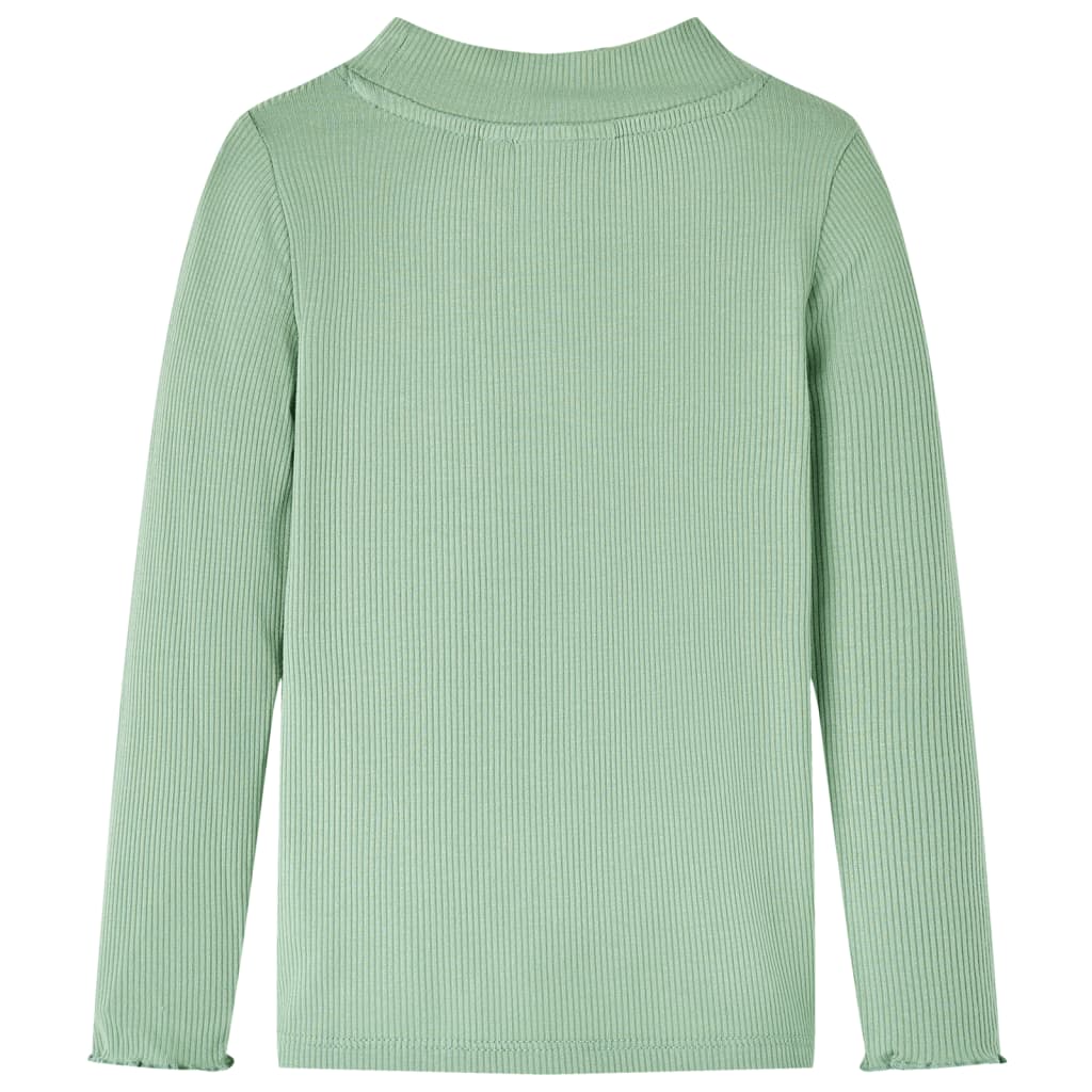 VidaXL Kindershirt mit langen Ärmeln, niedriger Rollkragen 92 dunkles Mint