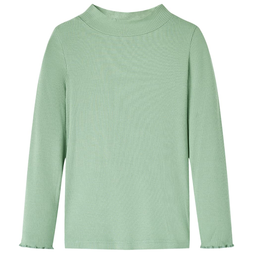 VidaXL Kindershirt mit langen Ärmeln, niedriger Rollkragen 128 dunkles Mint