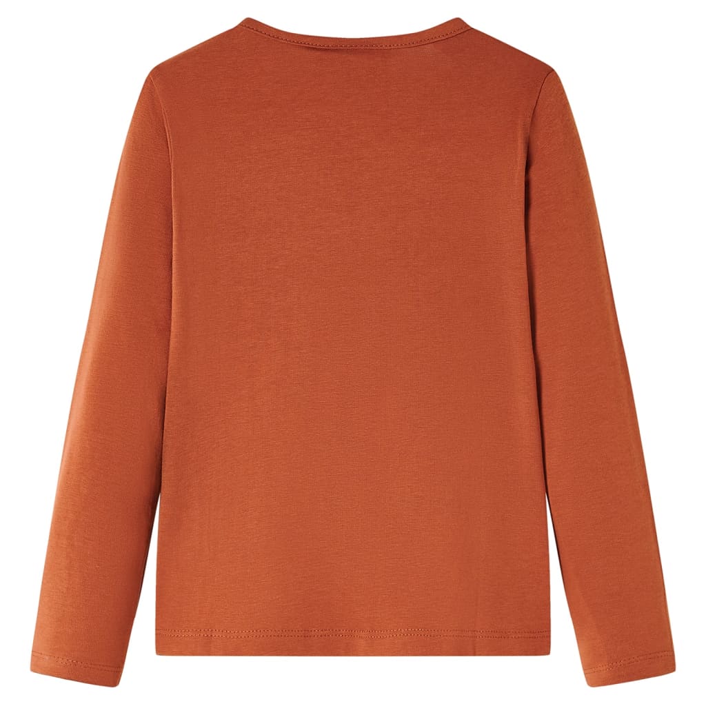 VidaXL Kindershirt mit langen Ärmeln 92 cognacfarben