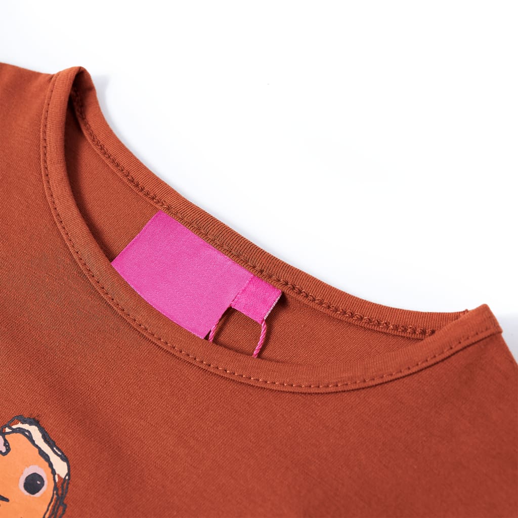 VidaXL Kindershirt mit langen Ärmeln 92 cognacfarben