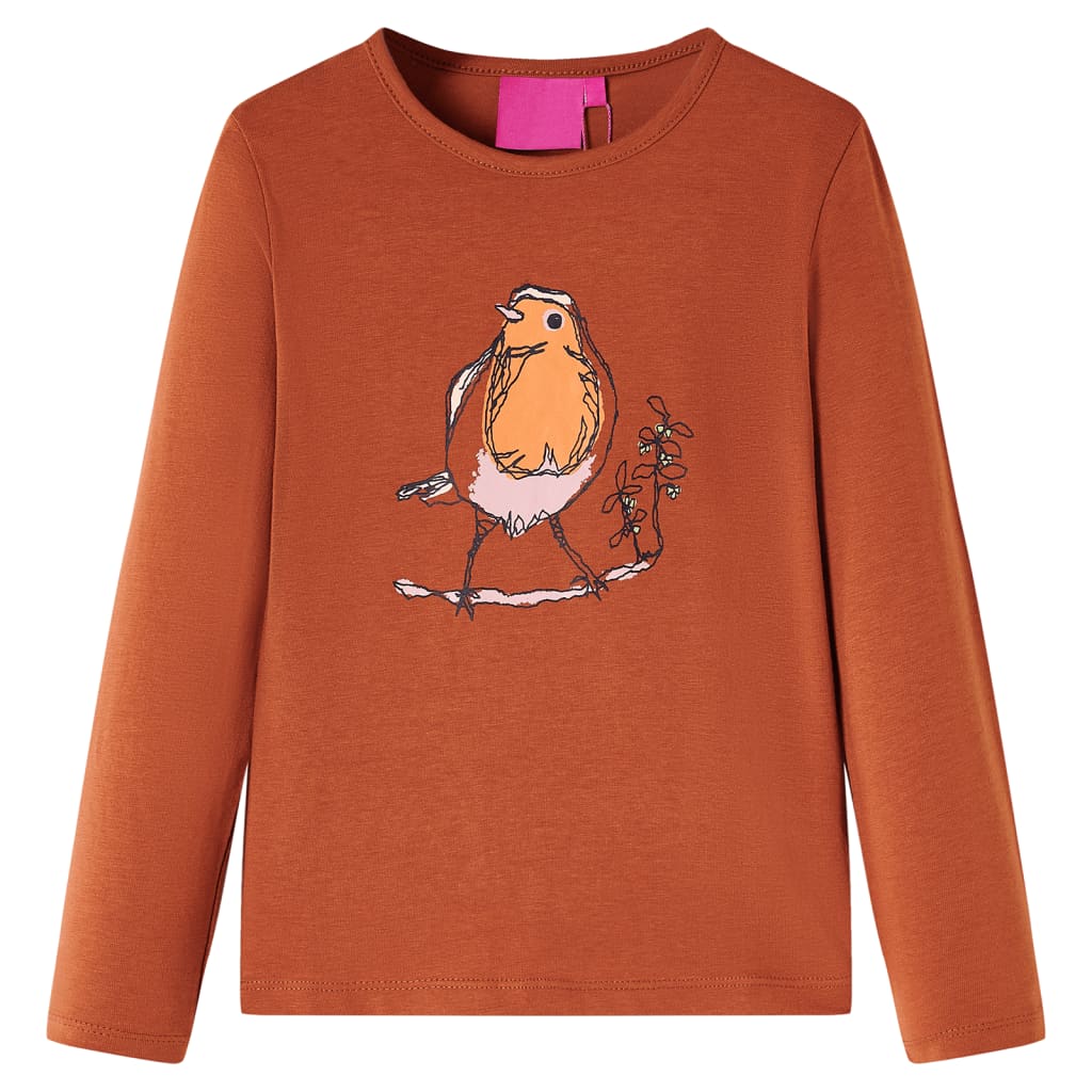 VidaXL Kindershirt mit langen Ärmeln 104 cognacfarben