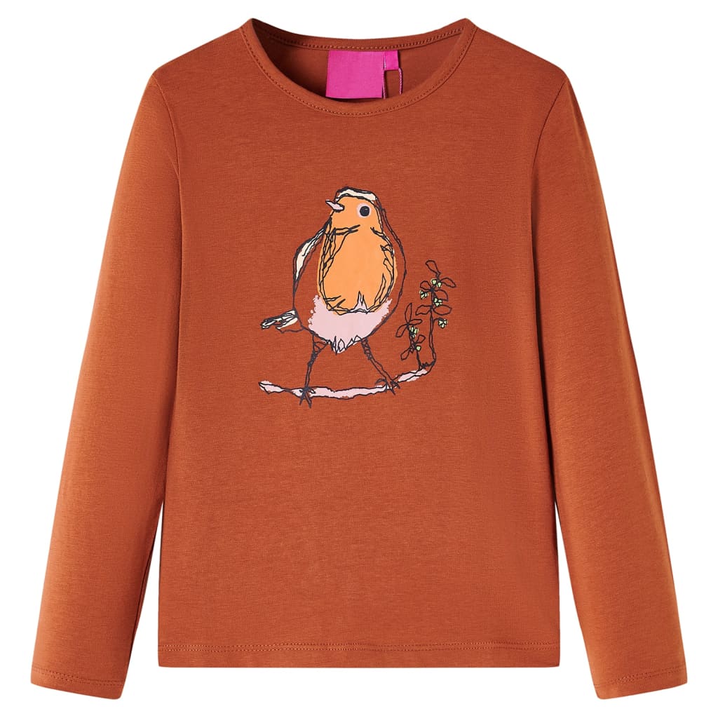 VidaXL Kindershirt mit langen Ärmeln 140 cognacfarben