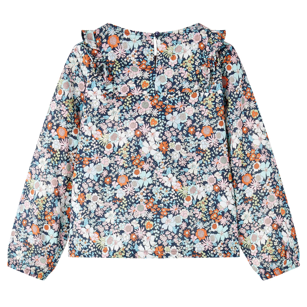 VidaXL Kindershirt mit langen Ärmeln 92 dunkelblau