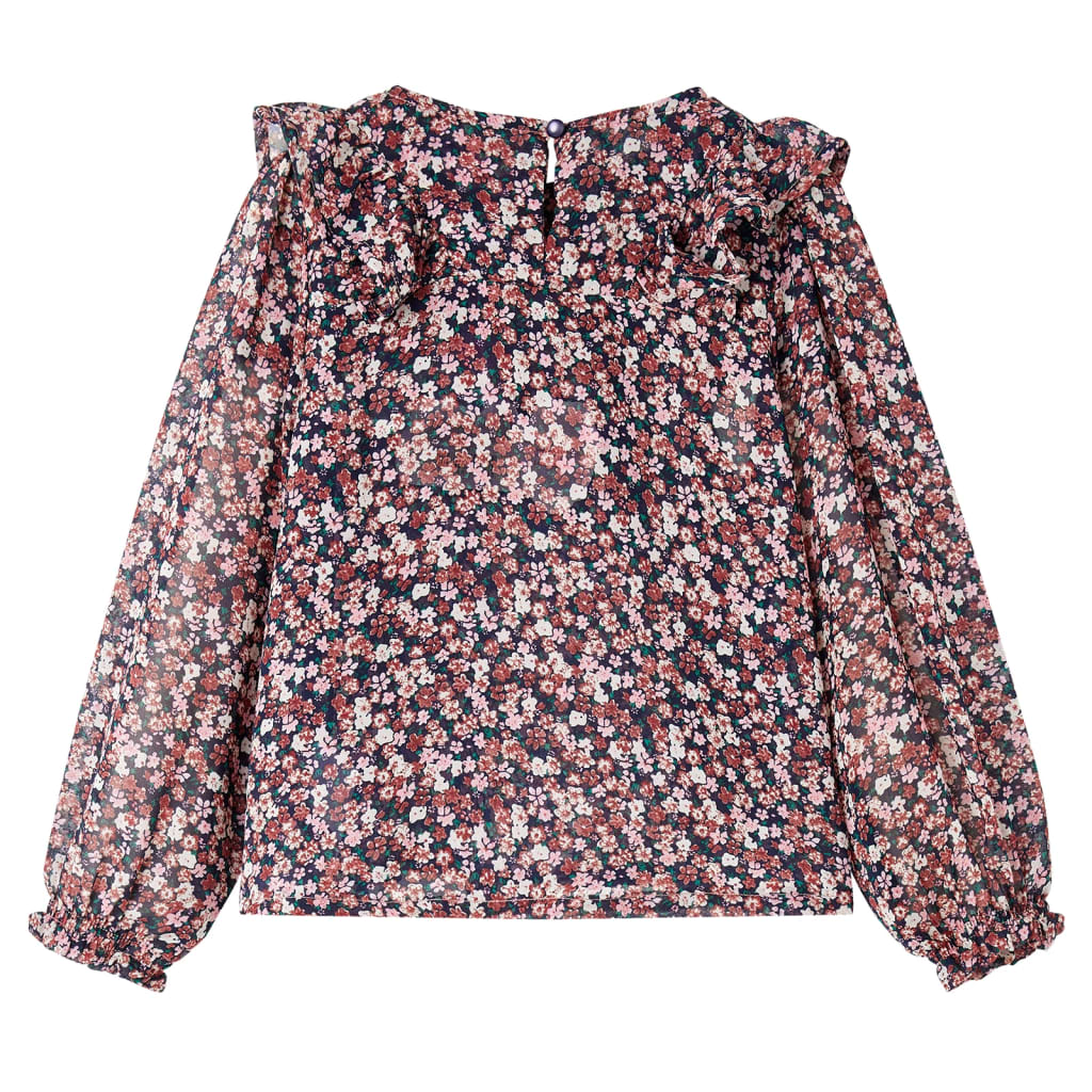 VidaXL Kindershirt mit langen Ärmeln 128 Dunkelrosa