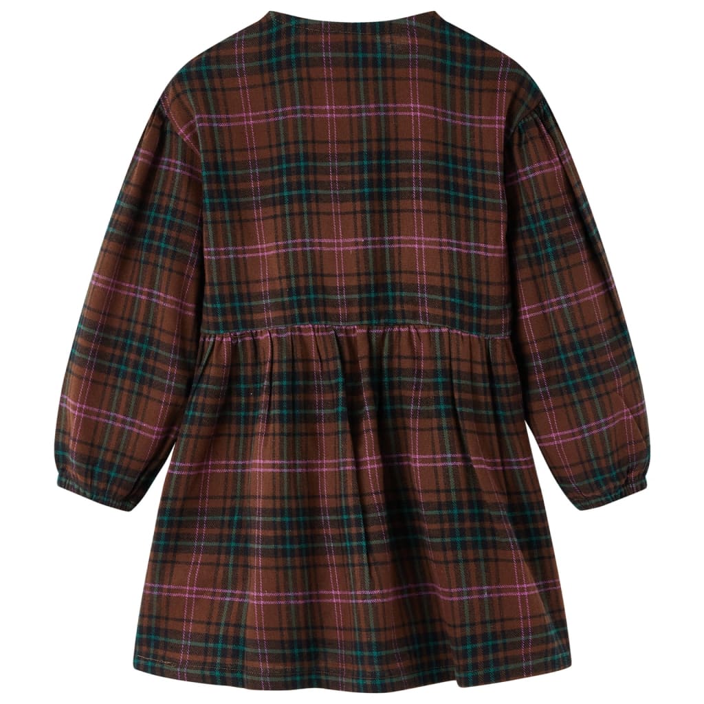 VidaXL Kinderkleid mit langen Ärmeln 92 cognacfarben