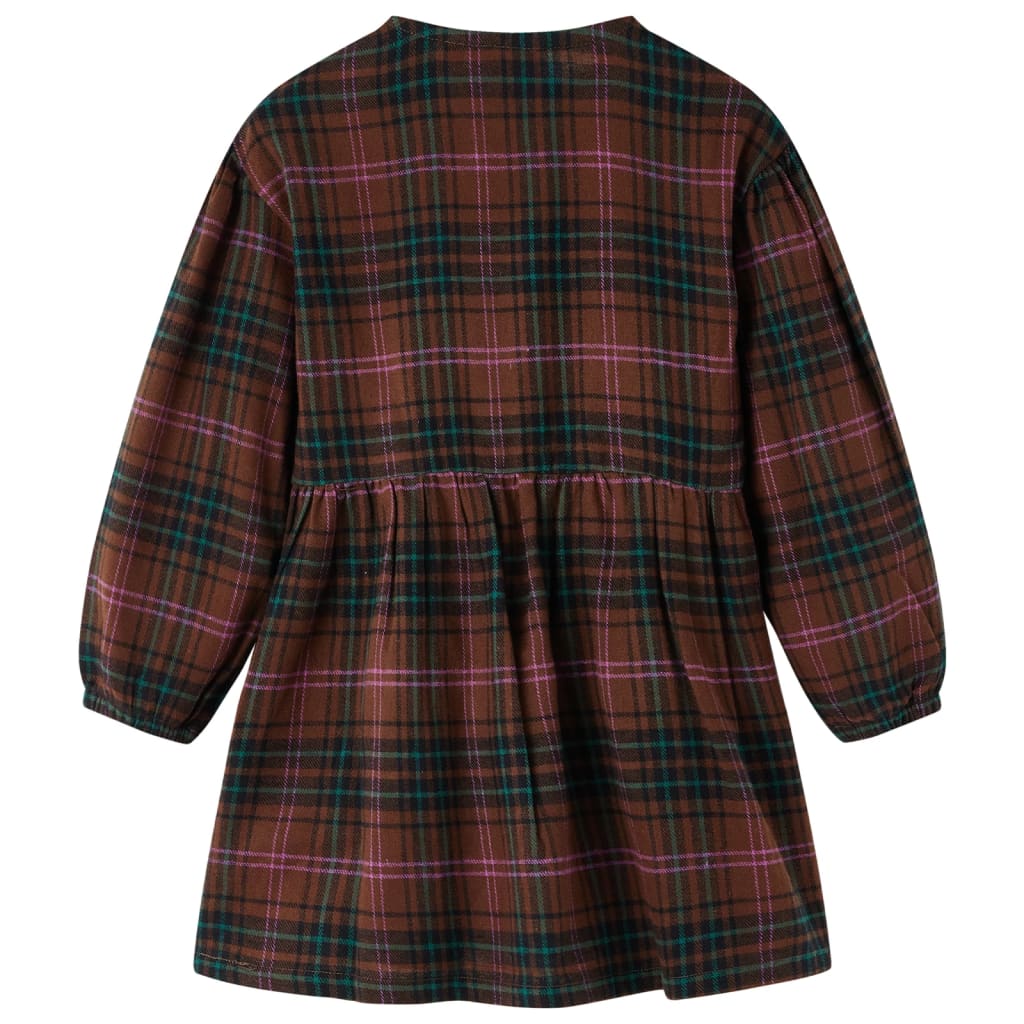 VidaXL Kinderkleid mit langen Ärmeln 140 cognacfarben