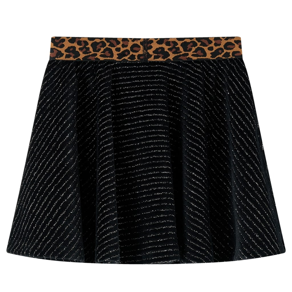 VidaXL Kinderrock mit Leopardenbund 128 Schwarz
