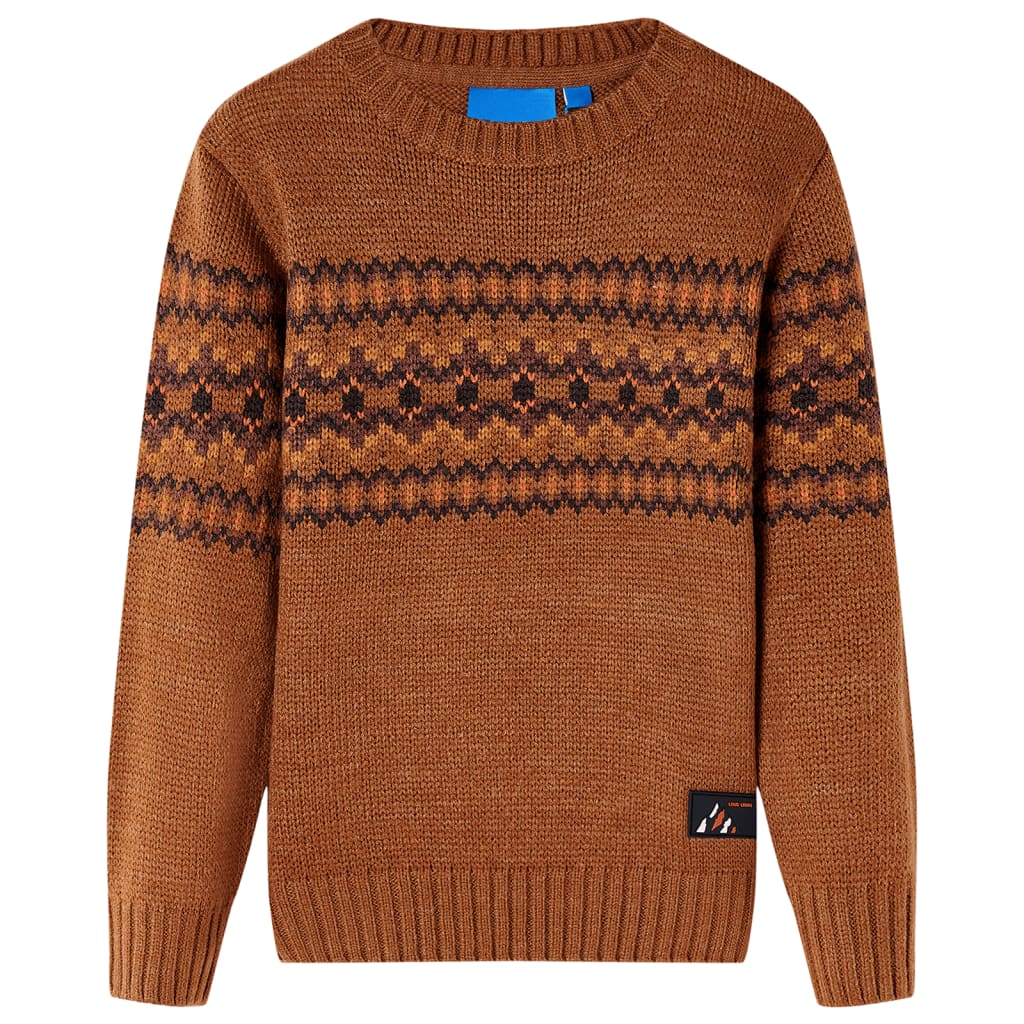 VidaXL Kinderpullover gestrickt 104 cognacfarben